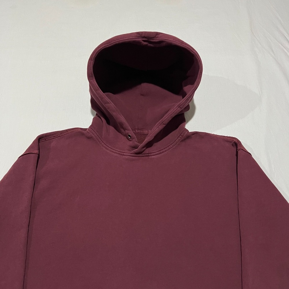 Abercrombie & Fitch Womens Red Burgundy Y2K Oversized Pullover Hoodie Size XL